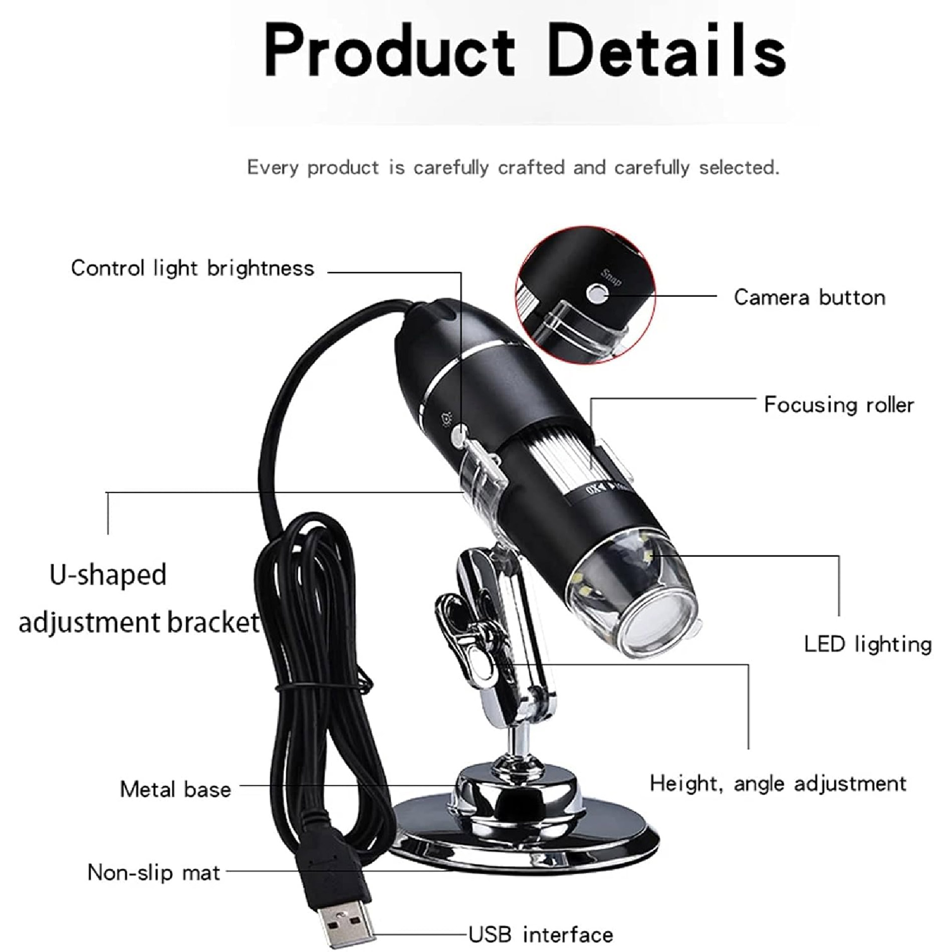 Miniatura 6 de Microscopio Digital 1600x Usb Portatil